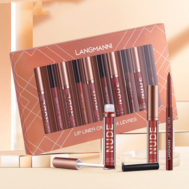 Matte Lipstick & Lip Liner Set (12 Pcs)