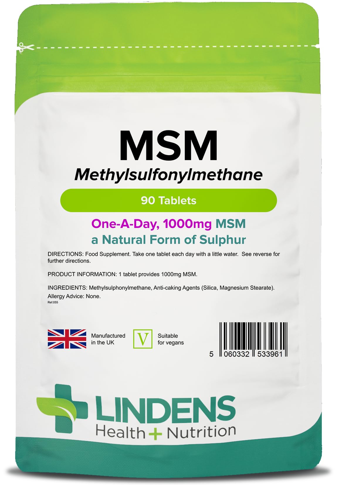 Lindens MSM 1000mg - 90 Vegan Tablets