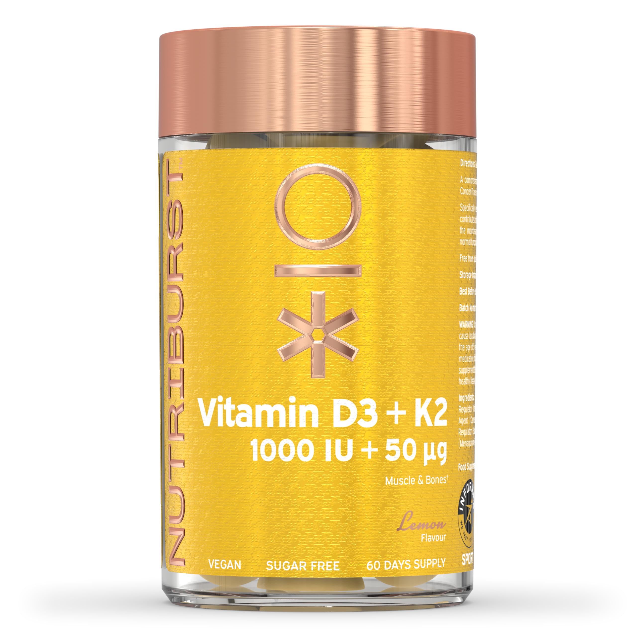 Nutriburst Vitamin D3 (2000IU) + K2 (100µg)