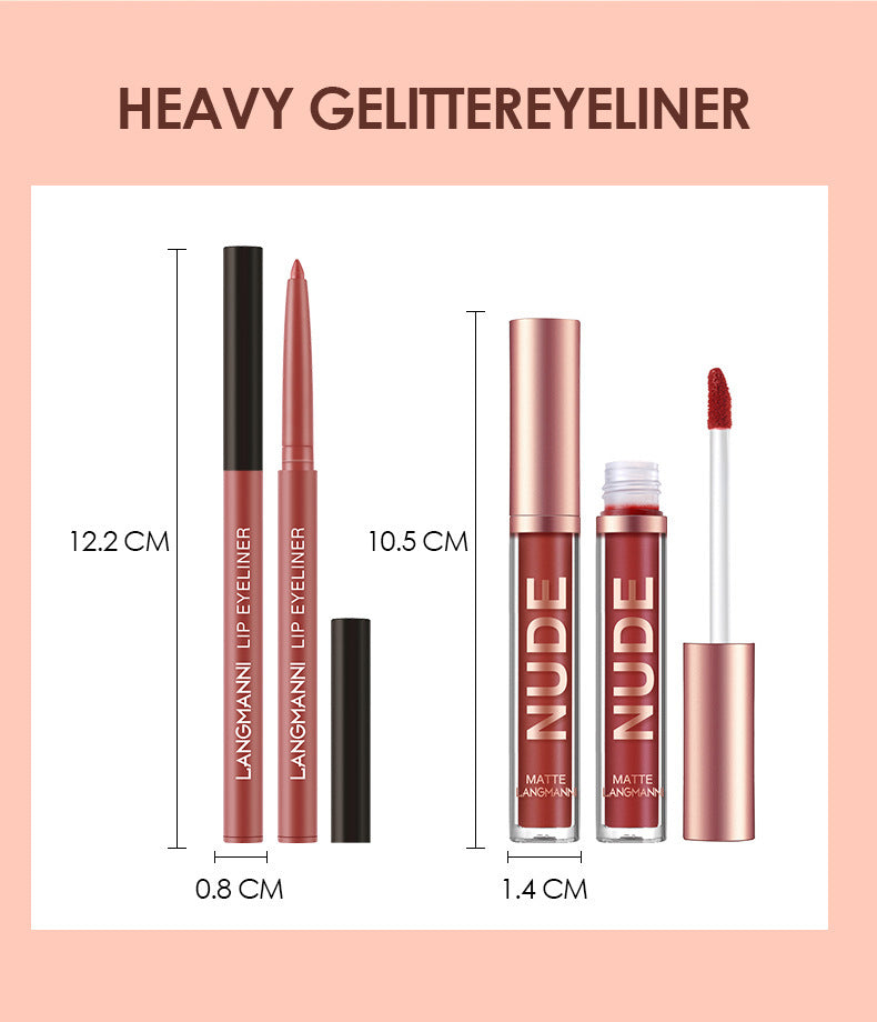 Matte Lipstick & Lip Liner Set (12 Pcs)