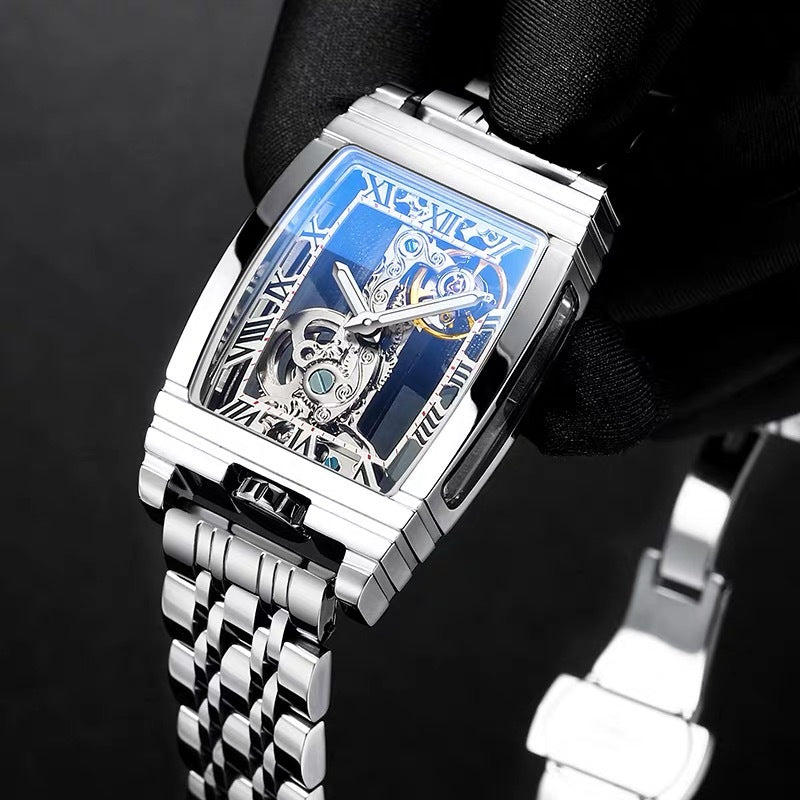 Unisex Stainless Steel Leather Watch