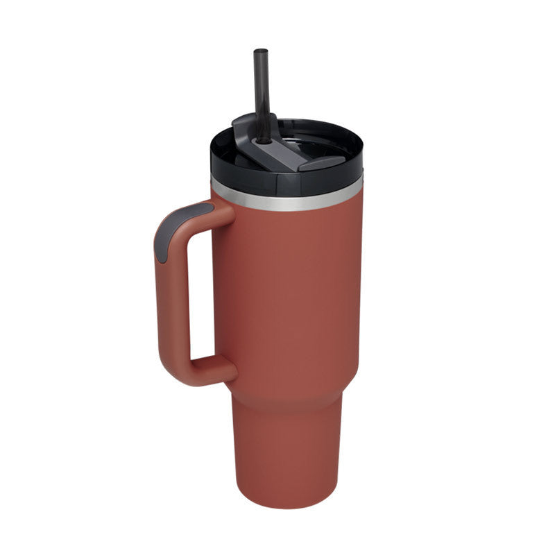 Stainless Steel Spill-Proof Tumbler with Straw