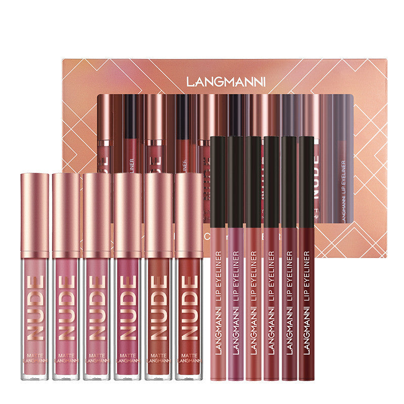 Matte Lipstick & Lip Liner Set (12 Pcs)