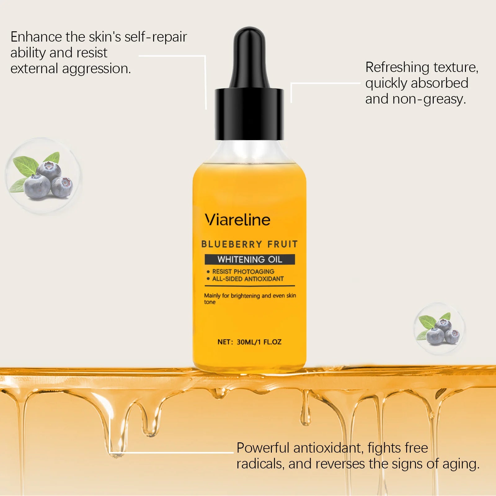 Viareline Blueberry Skin Serum Reduce Dullness