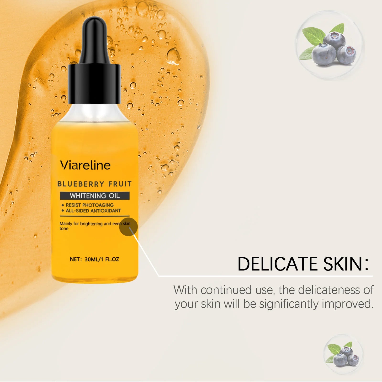 Viareline Blueberry Skin Serum Reduce Dullness
