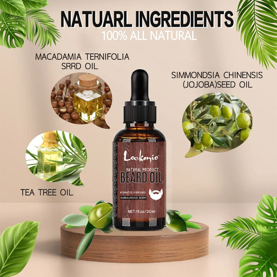 LOCKMIO 4pcs/set Beard Oil Beards