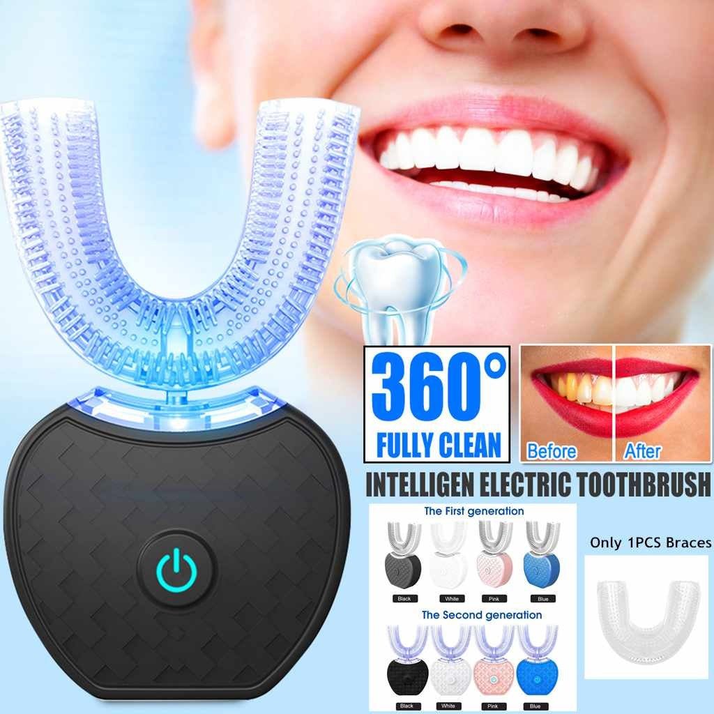 360° Electric Toothbrush - U-Shaped & Blue Light