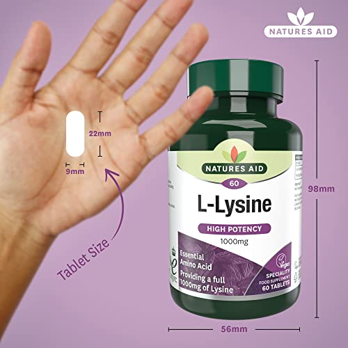 Natures Aid L-Lysine 1000 mg, 60 Tablets