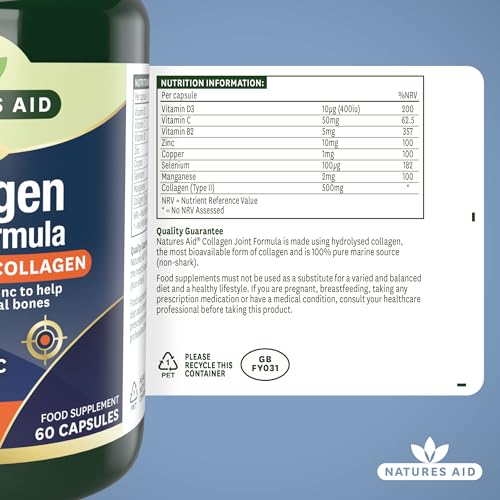 Natures Aid Collagen Joint Formula with Vitamin C Capsules