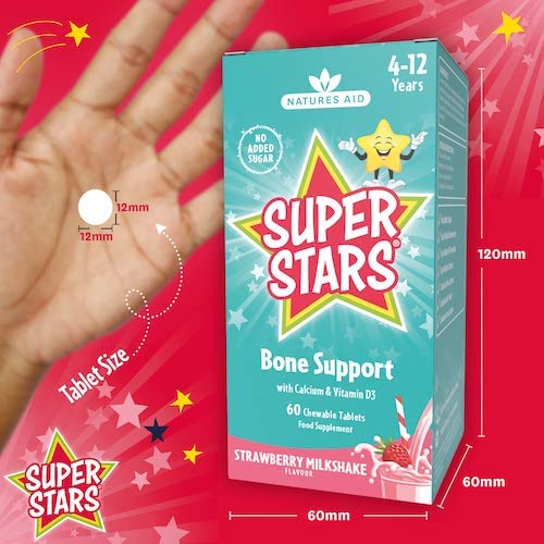 Natures Aid Super Stars Bone Support Chewable Tablets for Children