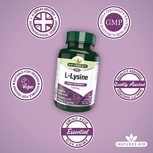 Natures Aid L-Lysine 1000 mg, 60 Tablets