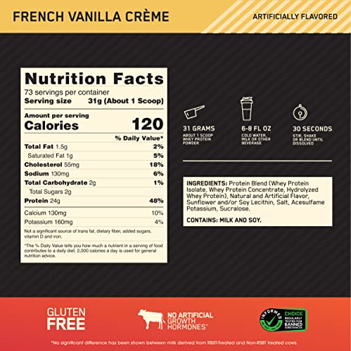Gold Standard 100% Whey Muscle Building and Recovery Protein Powder