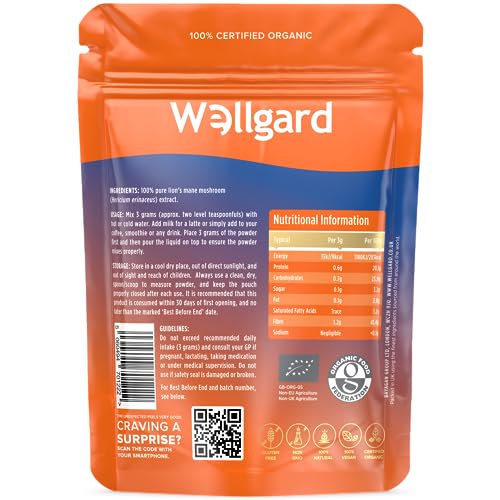 Wellgard Organic Lion's Mane Mushroom Powder