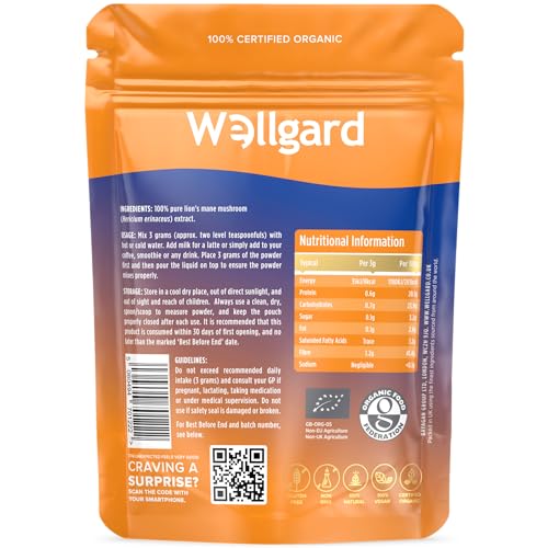 Wellgard Organic Lion's Mane Mushroom Powder