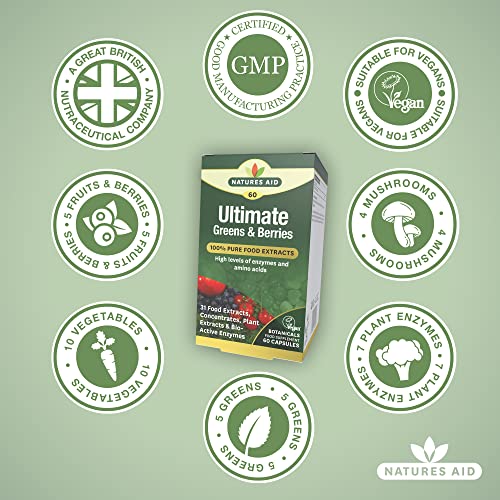 Natures Aid Ultimate Greens & Berries, 60 Capsules
