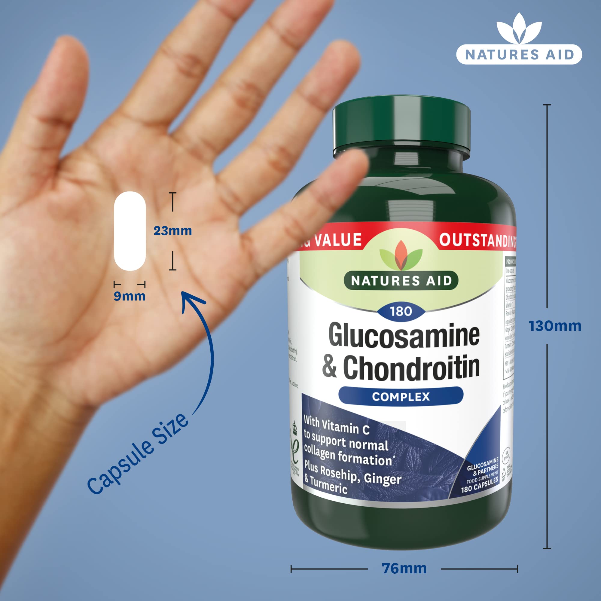 Natures Aid Glucosamine and Chondroitin Complex Capsules