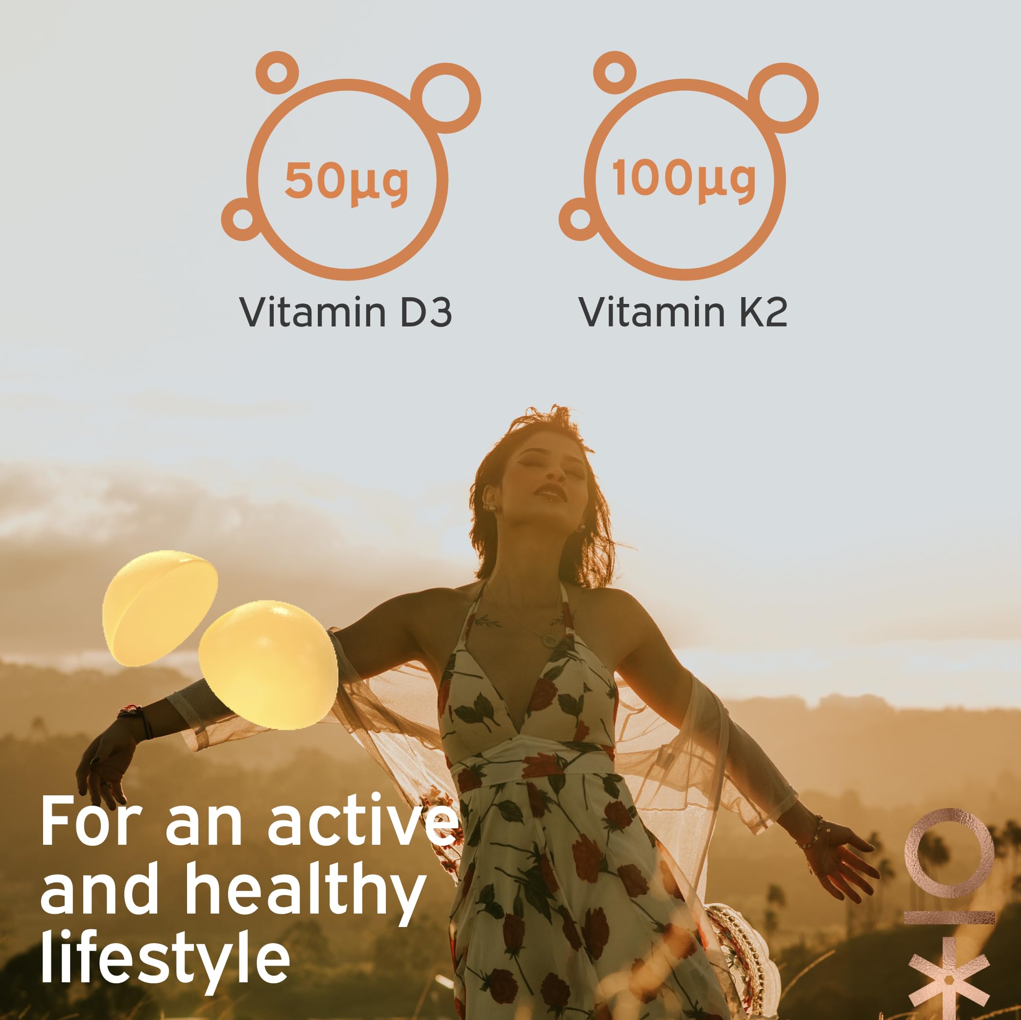 Nutriburst Vitamin D3 (2000IU) + K2 (100µg)
