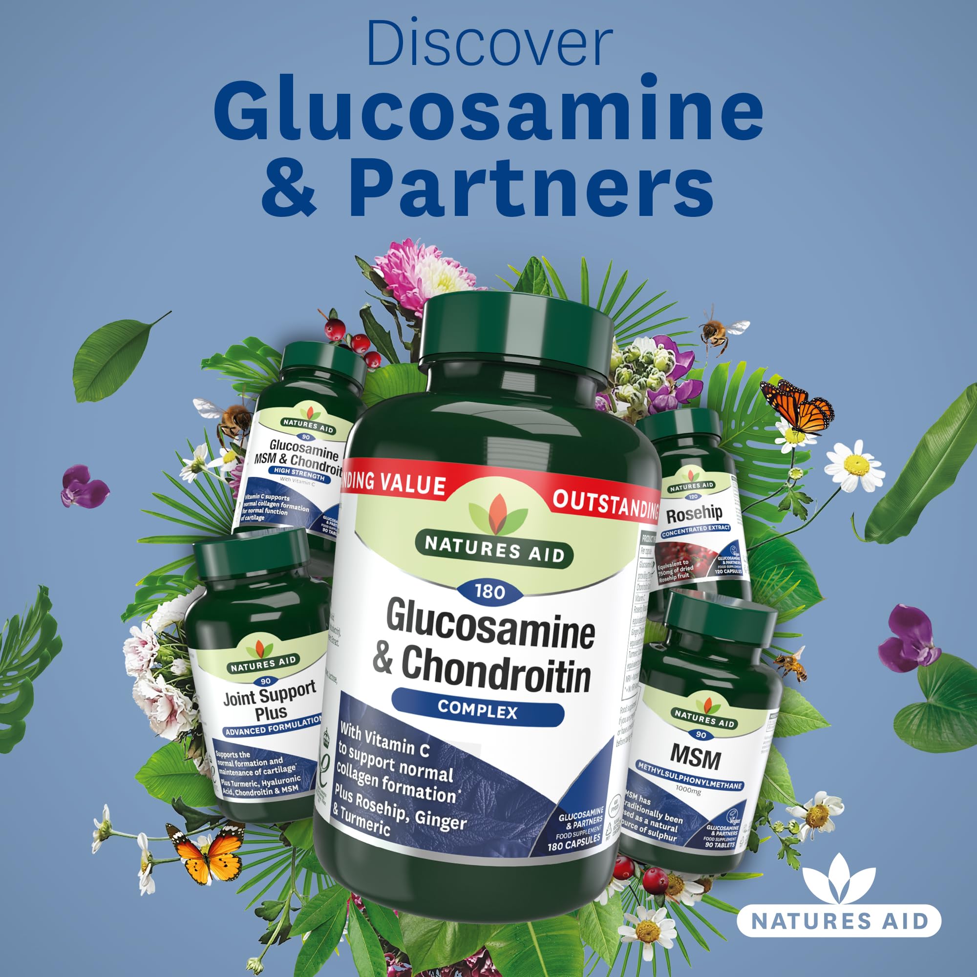 Natures Aid Glucosamine and Chondroitin Complex Capsules