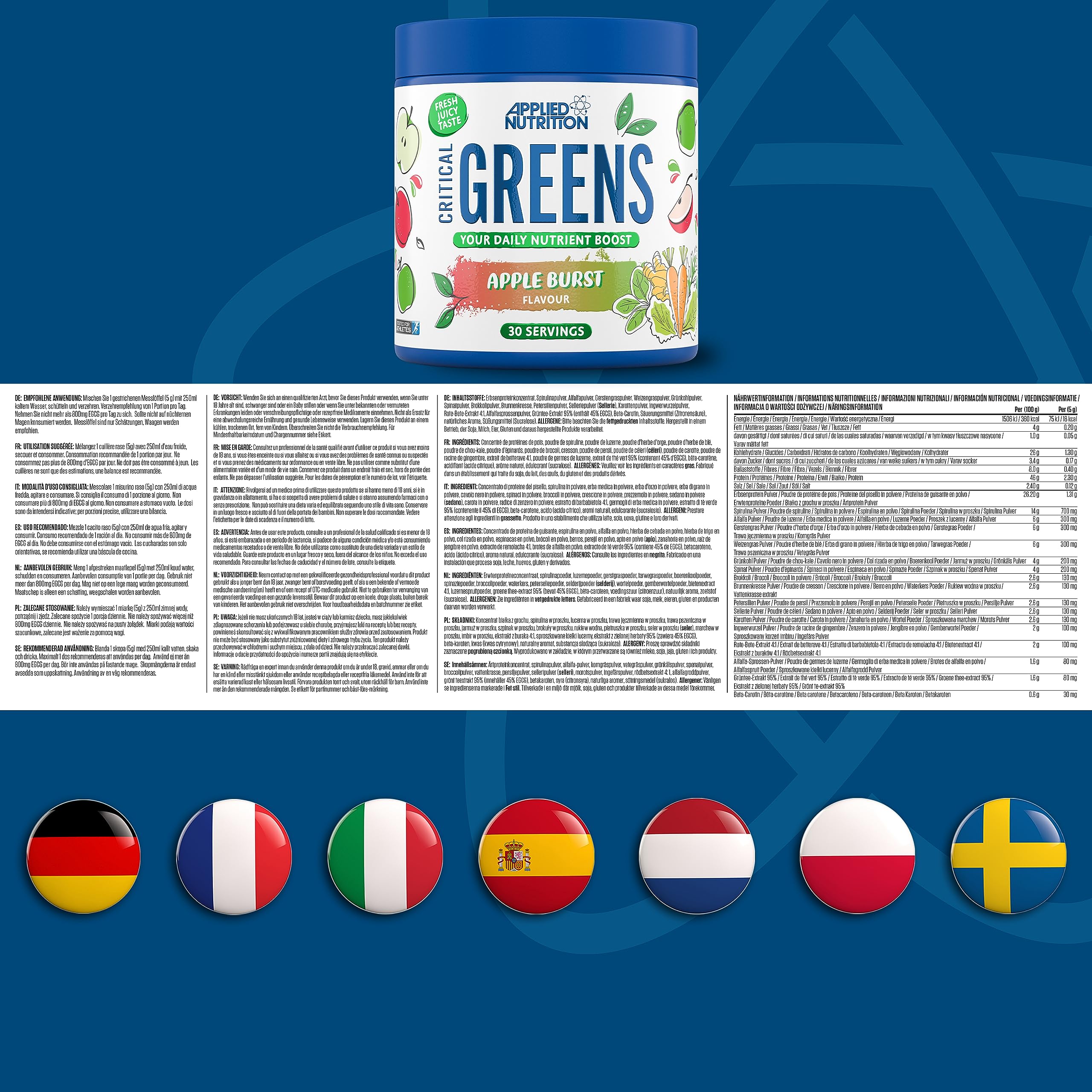 Applied Nutrition Critical Greens - Super  Powder)